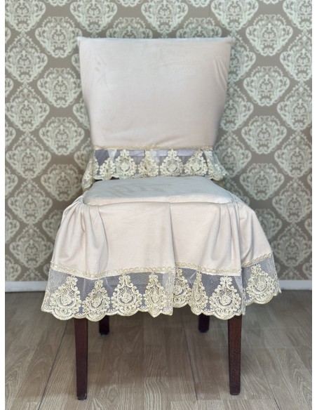 COPRI SEDIA E COPRI SPALLIERA SOGNO AVORIO