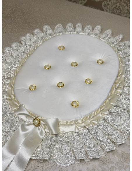 COPRIWATER IMBOTITO VELLUTO PANNA E TULLE SWAROVSKI PANNA