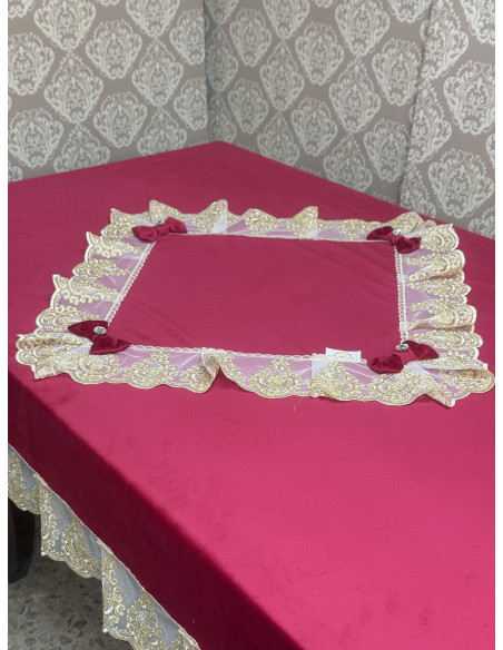 TOVAGLIA VELLUTO ROSSO&ORO