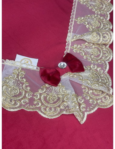 TOVAGLIA VELLUTO ROSSO&ORO