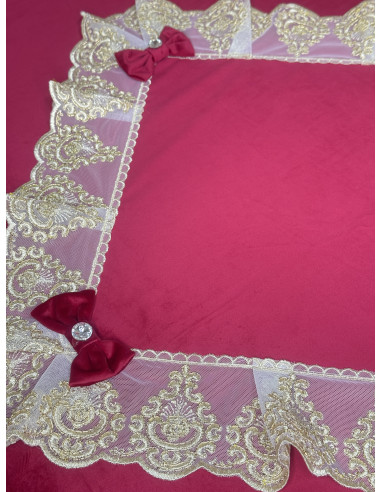 TOVAGLIA VELLUTO ROSSO&ORO