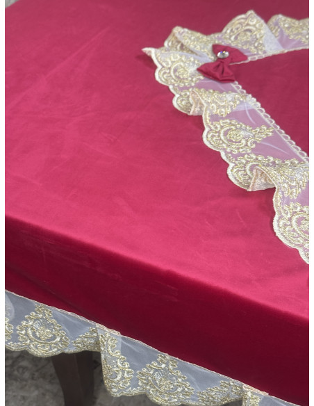 TOVAGLIA VELLUTO ROSSO&ORO