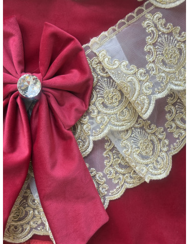 COPRI FORNO VELLUTO ROSSO&ORO