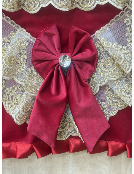 COPRI FORNO VELLUTO ROSSO&ORO