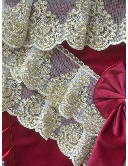 COPRI FORNO VELLUTO ROSSO&ORO