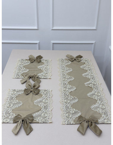 TRIS CENTRI VELLUTO TORTORA E...