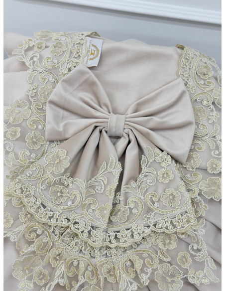 COPRIWATER E PORTAROTOLI VELLUTO AVORIO E REBRODE PERLA IN SCATOLA