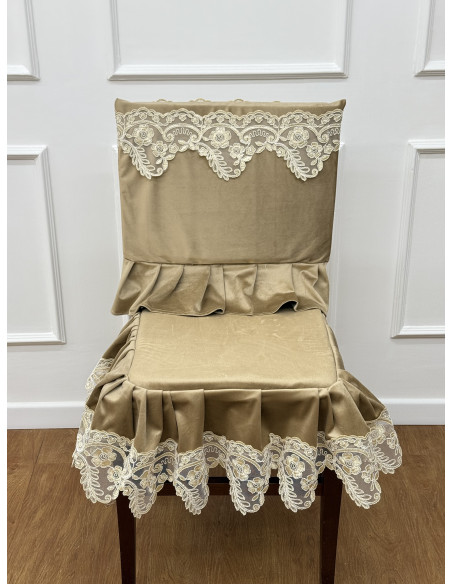 COPRI SEDIA COMPLETO ELEGANZA TORTORA