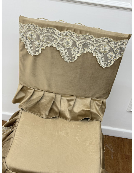 COPRI SEDIA COMPLETO ELEGANZA TORTORA