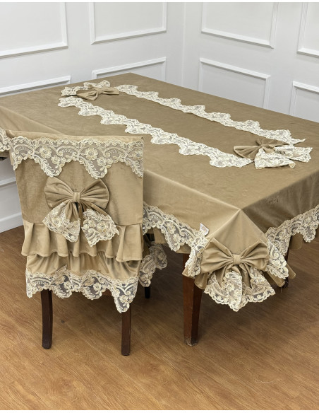 COPRI SEDIA COMPLETO ELEGANZA TORTORA