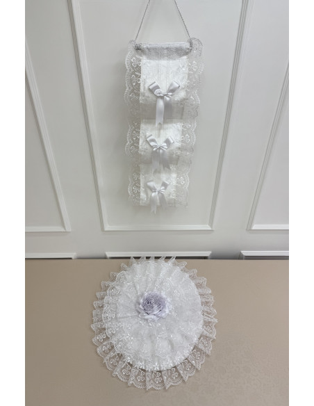 SET CANDORE: TRIS TAPPETI C.WATER P.ROTOLO E C.ASCIUGAMANI C.CESTA