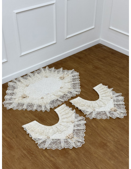 SET PUREZZA: TRIS TAPPETI C.WATER P.ROTOLO C.ASCIUGAMANI E C.CESTA