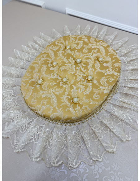 COPRIWATER IN STOFFA DAMASCATA CON TULLE PERLA