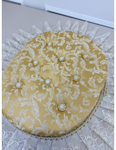 COPRIWATER IN STOFFA DAMASCATA CON TULLE PERLA