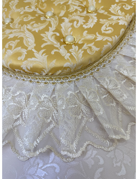 COPRIWATER IN STOFFA DAMASCATA CON TULLE PERLA