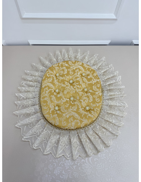 COPRIWATER IN STOFFA DAMASCATA CON TULLE PERLA