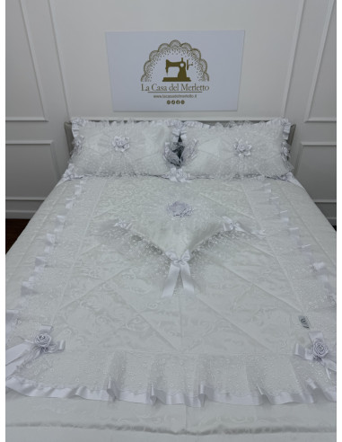 SET SPOSA TRAPUNTA GUANCIALI TRIS...