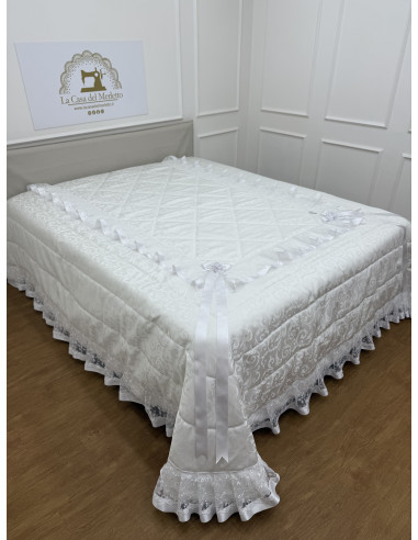 SET SPOSA TRAPUNTA GUANCIALI TRIS...