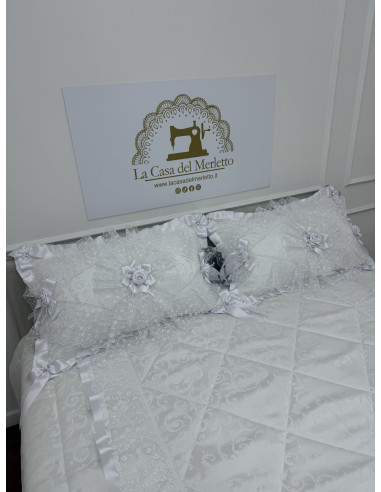 SET SPOSA TRAPUNTA GUANCIALI TRIS...