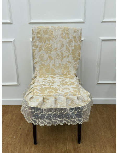 QUATTRO COPRI SEDIE COMPLETE ELEGANZA DORATA