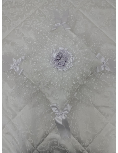 SET SPOSA PIUMONE GUANCIALI TRIS CENTRI CUSCINO E TAPPETO