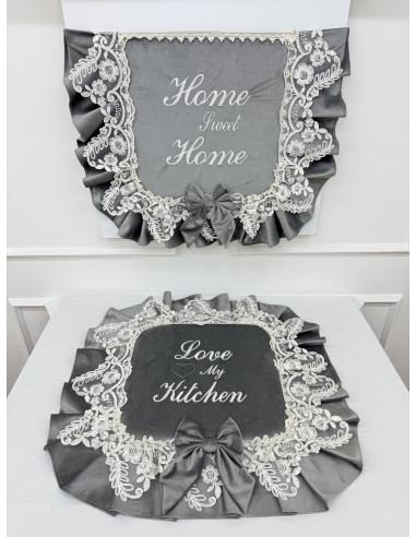 COPRI FORNO HOME VELLUTO GRIGIO E...