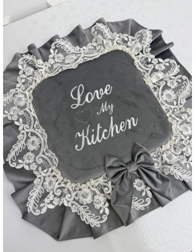 COPRI FORNELLO HOME VELLUTO GRIGIO E...