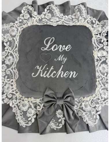 COPRI FORNELLO HOME VELLUTO GRIGIO E...