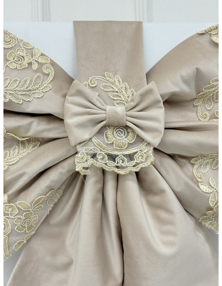 COPRI FORNO FIOCCO VELLUTO AVORIO E REBRODE AVORIO