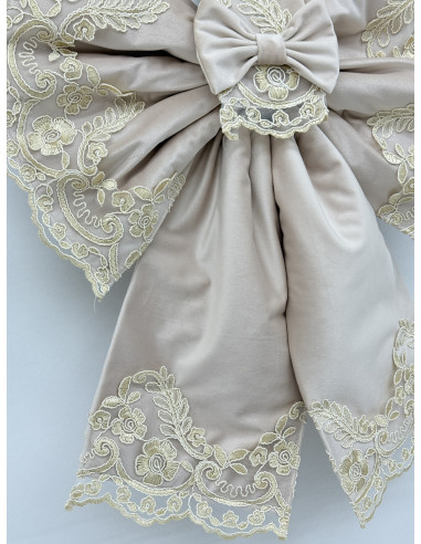 COPRI FORNO FIOCCO VELLUTO AVORIO E...