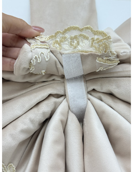 COPRI FORNO FIOCCO VELLUTO AVORIO E REBRODE AVORIO