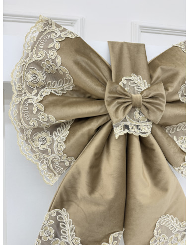 COPRI FORNO FIOCCO VELLUTO TORTORA E...