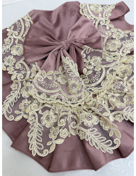 COPRIWATER VELLUTO ROSA E REBRODE PERLA