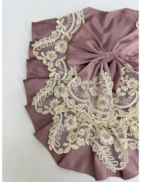 COPRIWATER VELLUTO ROSA E REBRODE PERLA