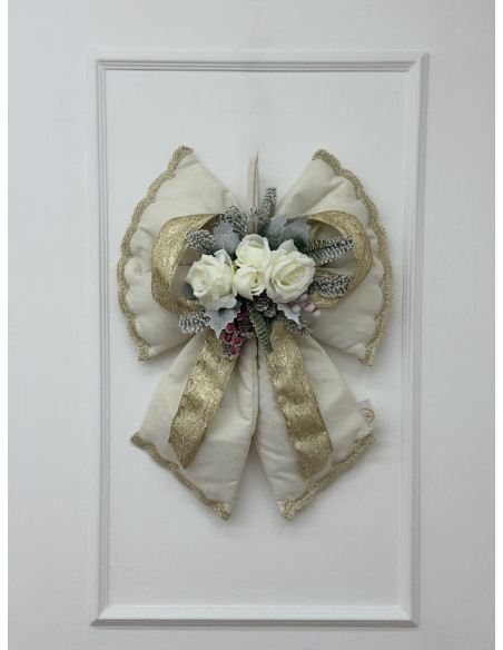 FIOCCO NATALIZIO AVORIO E ORO