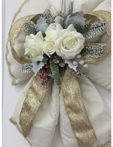 FIOCCO NATALIZIO AVORIO E ORO