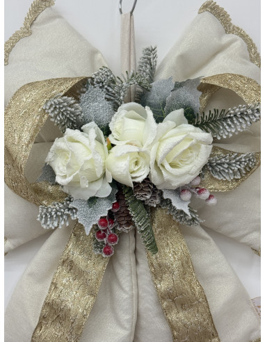 FIOCCO NATALIZIO AVORIO E ORO