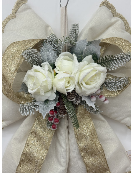 FIOCCO NATALIZIO AVORIO E ORO