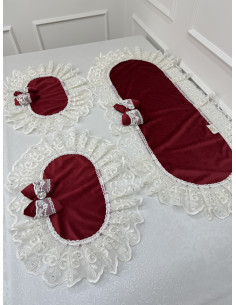 TRIS CENTRI VELLUTO ROSSO 2