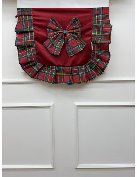 COPRIFORNO IN VELLUTO CON BALZA TARTAN