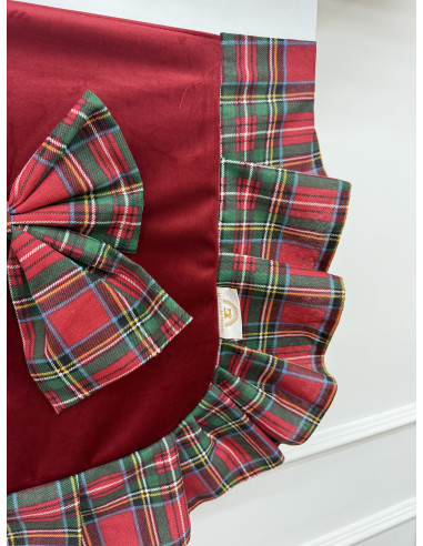 COPRIFORNO IN VELLUTO CON BALZA TARTAN