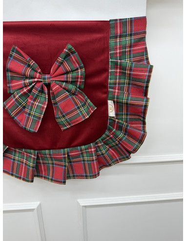 COPRIFORNO IN VELLUTO CON BALZA TARTAN