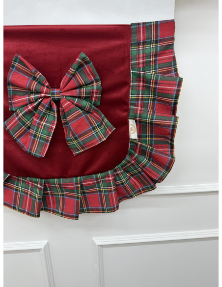 COPRIFORNO IN VELLUTO CON BALZA TARTAN
