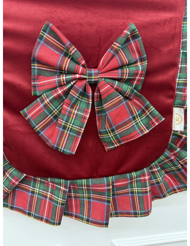 COPRIFORNO IN VELLUTO CON BALZA TARTAN