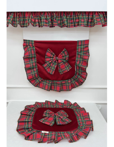 COPRIFORNO IN VELLUTO CON BALZA TARTAN