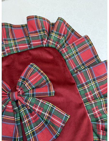 COPRIFORNELLO IN VELLUTO CON BALZA TARTAN