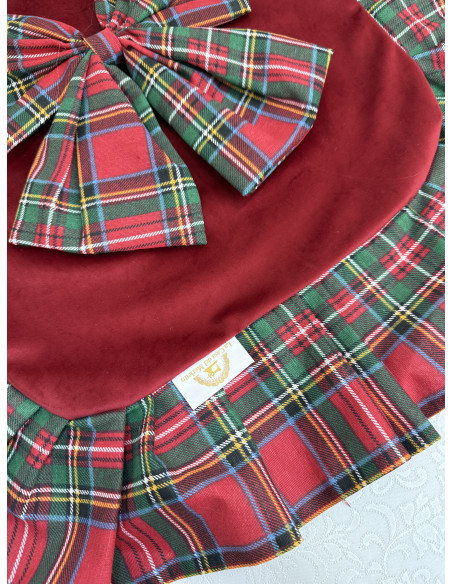 COPRIFORNELLO IN VELLUTO CON BALZA TARTAN