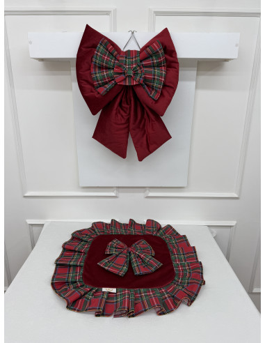 COPRI FORNO FIOCCO VELLUTO ROSSO E...