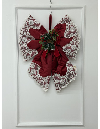 FIOCCO IN VELLUTO ROSSO E REBRODE’