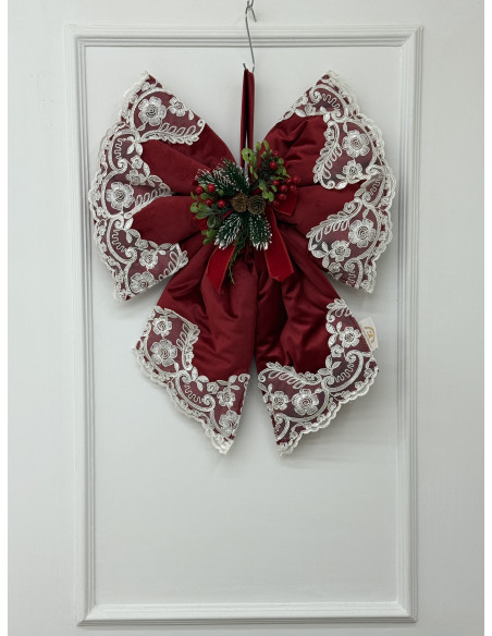 FIOCCO IN VELLUTO ROSSO E REBRODE’